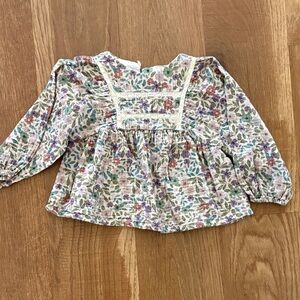 Zara Kids Floral Blouse with Lace Detail